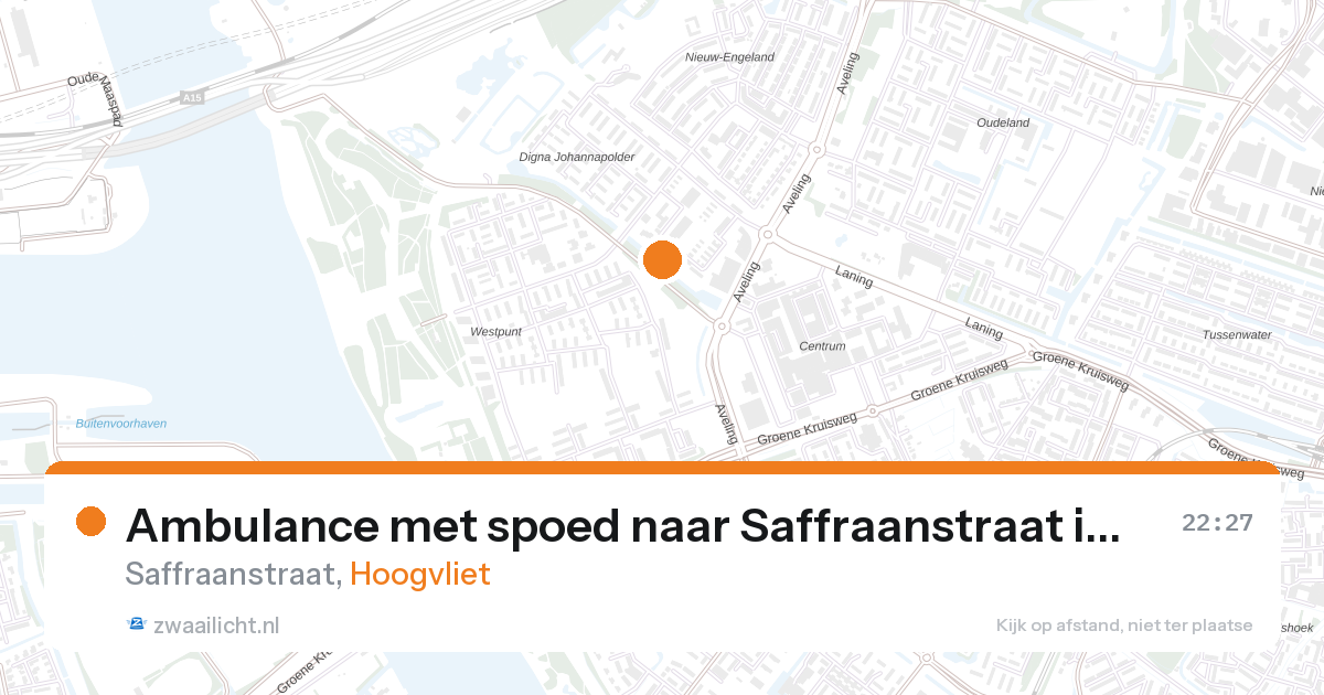 Ambulance met spoed naar Saffraanstraat in Hoogvliet — 13 jun 2026