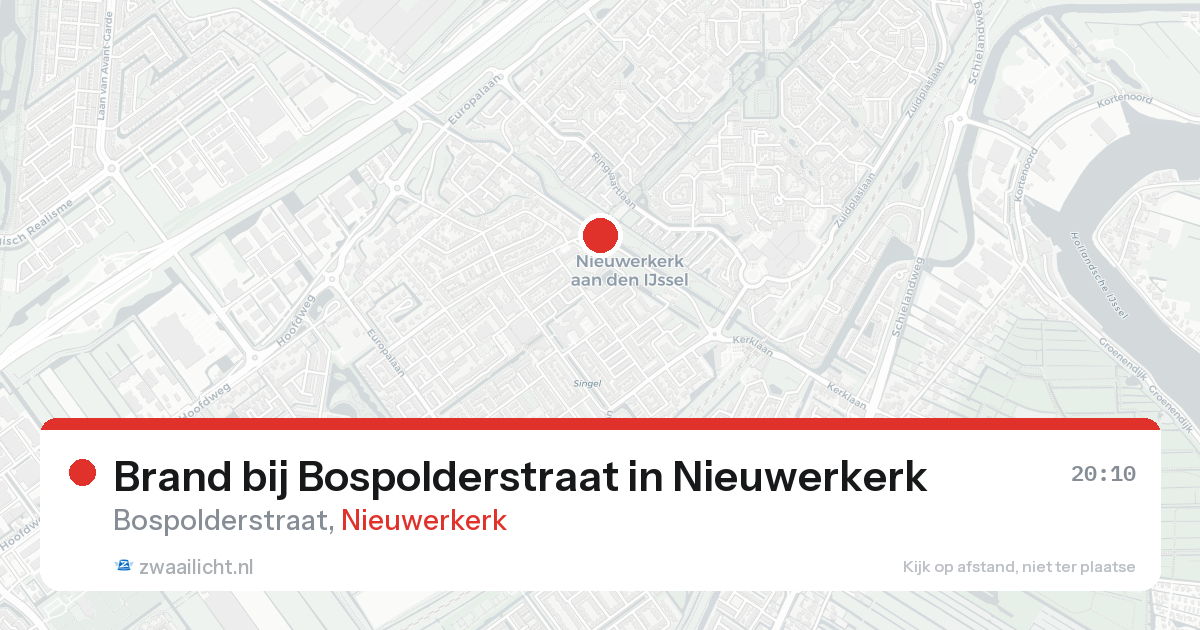 Brand bij Bospolderstraat in Nieuwerkerk — 25 aug 2026