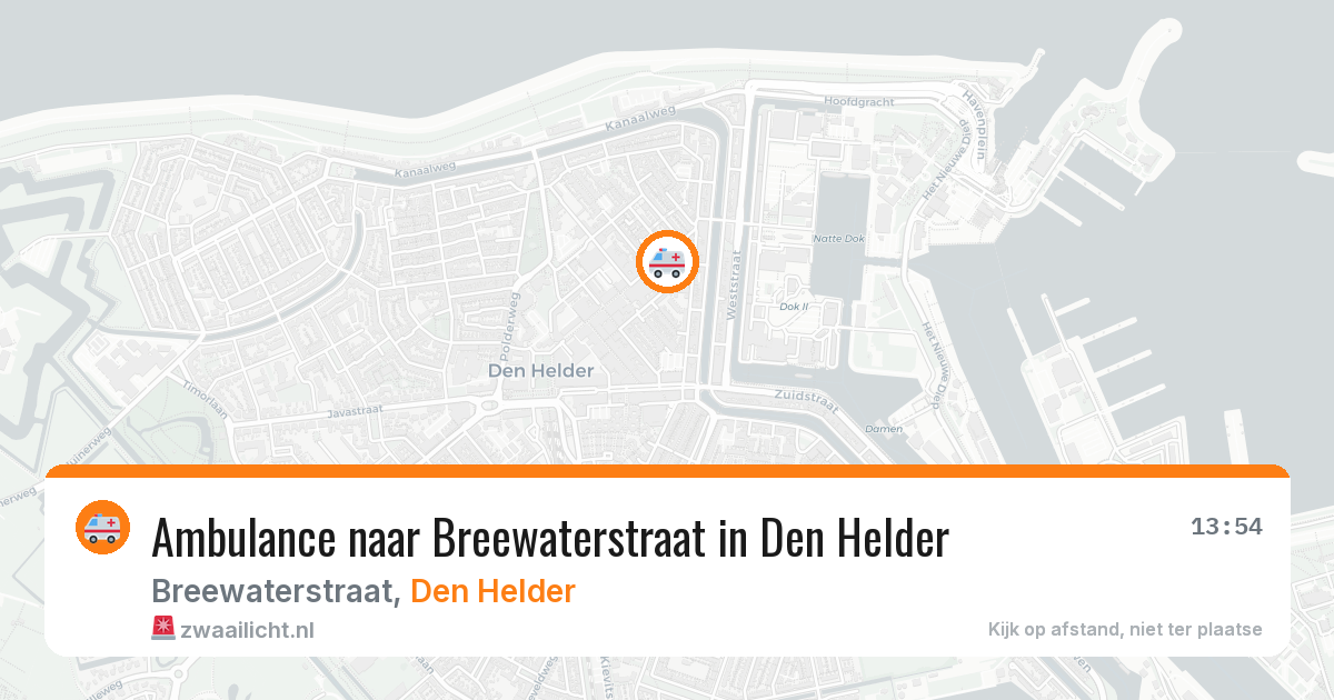 Ambulance naar Breewaterstraat in Den Helder — 8 aug 2026