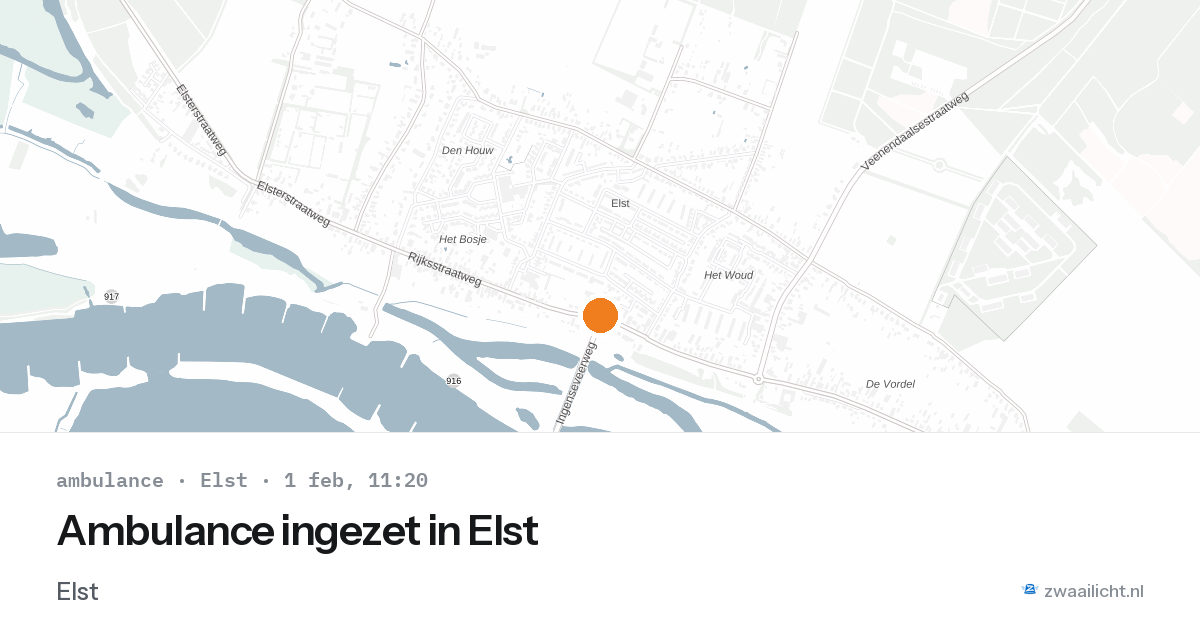 Ambulance ingezet in Elst — 1 feb 2026