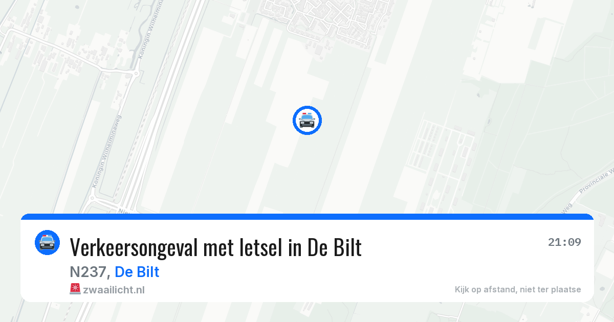 Verkeersongeval met letsel in De Bilt — 22 jul 2026
