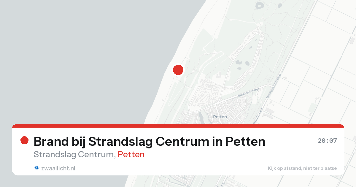 Brand bij Strandslag Centrum in Petten — 20 aug 2026
