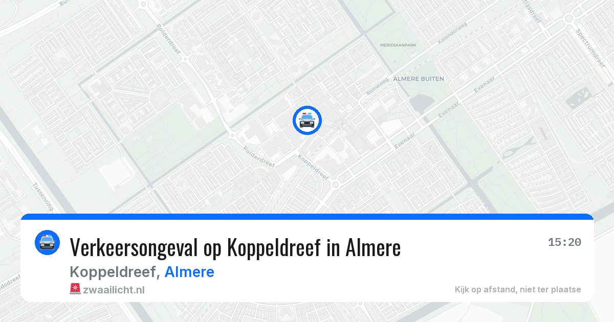 Verkeersongeval op Koppeldreef in Almere — 5 jul 2026