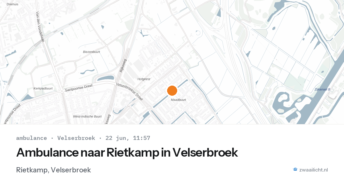 Ambulance naar Rietkamp in Velserbroek — 22 jun 2026