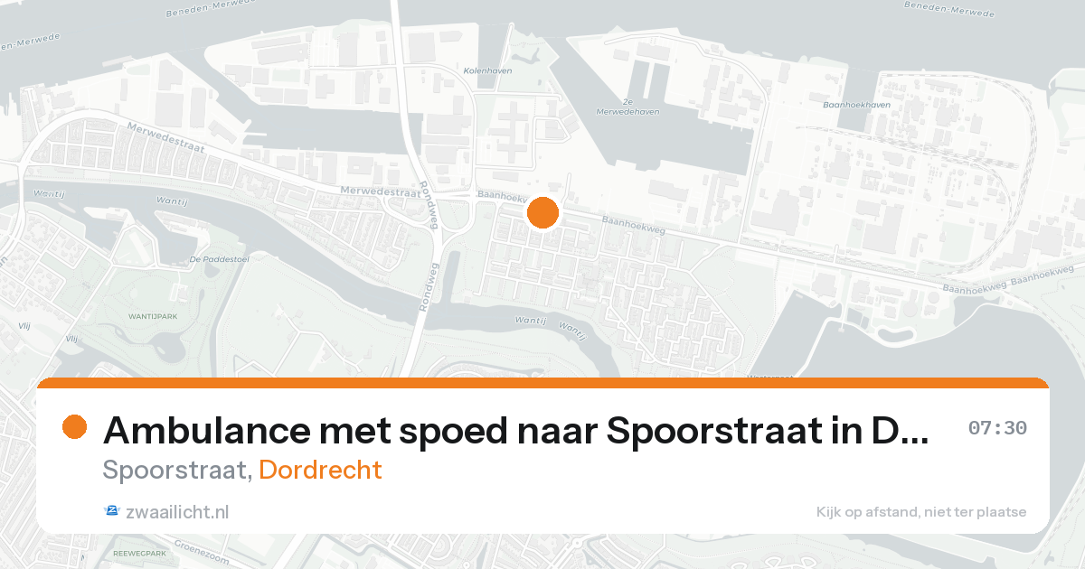 Ambulance met spoed naar Spoorstraat in Dordrecht — 19 aug 2026