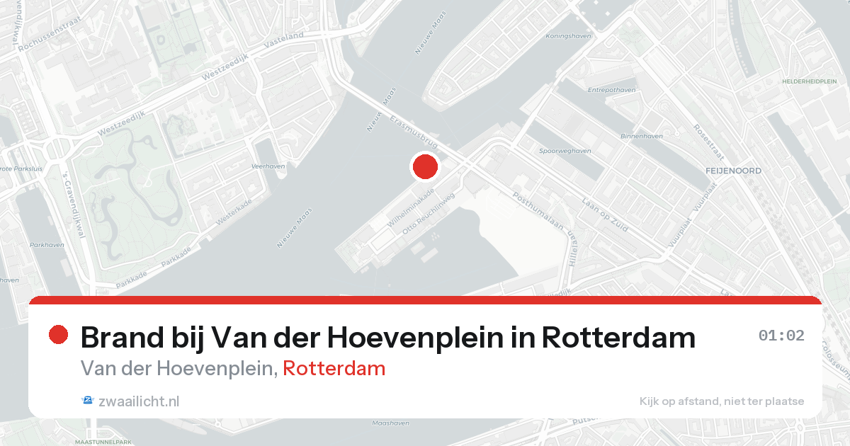 Brand bij Van der Hoevenplein in Rotterdam — 16 aug 2026