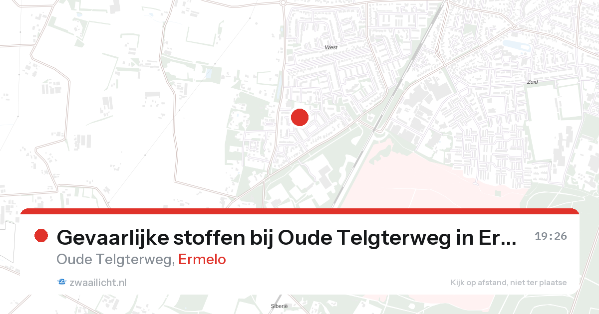 Gevaarlijke stoffen bij Oude Telgterweg in Ermelo — 26 aug 2026