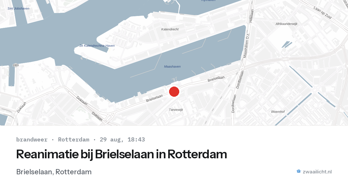Reanimatie bij Brielselaan in Rotterdam — 29 aug 2026
