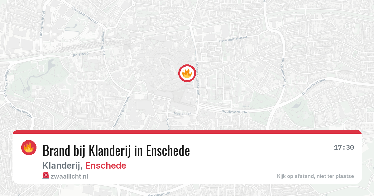 Brand bij Klanderij in Enschede — 25 jul 2026