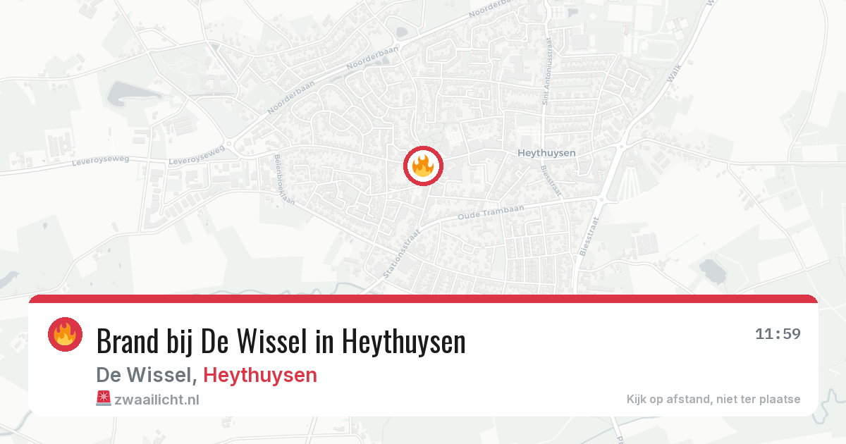 Brand bij De Wissel in Heythuysen — 17 jul 2026