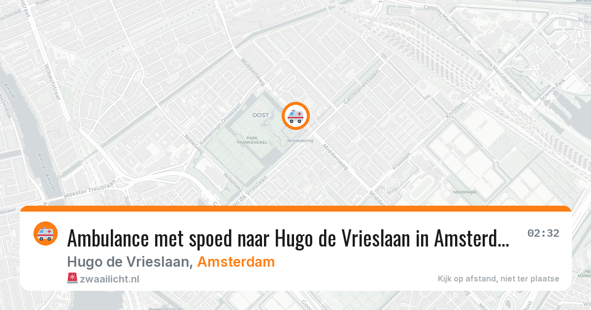 Ambulance met spoed naar Hugo de Vrieslaan in Amsterdam — 8 jul 2026
