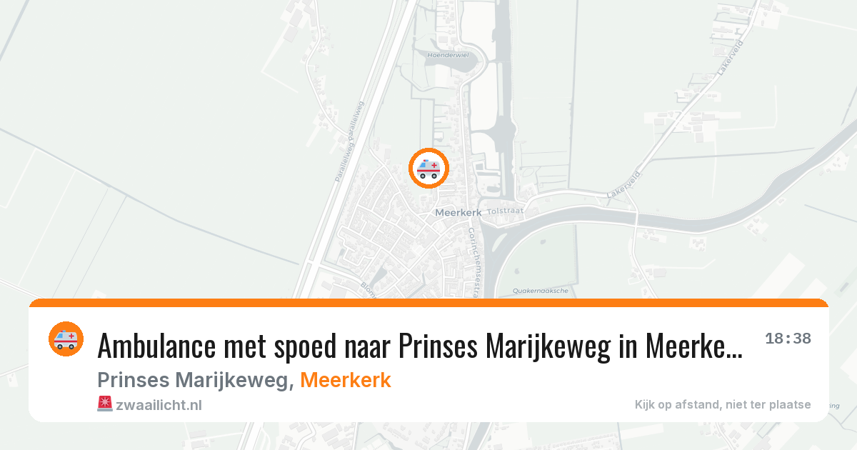 Ambulance met spoed naar Prinses Marijkeweg in Meerkerk — 19 mrt 2026