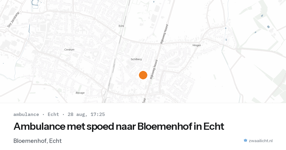 Ambulance met spoed naar Bloemenhof in Echt — 28 aug 2026