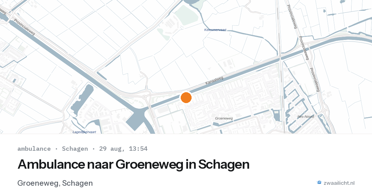 Ambulance naar Groeneweg in Schagen — 29 aug 2026