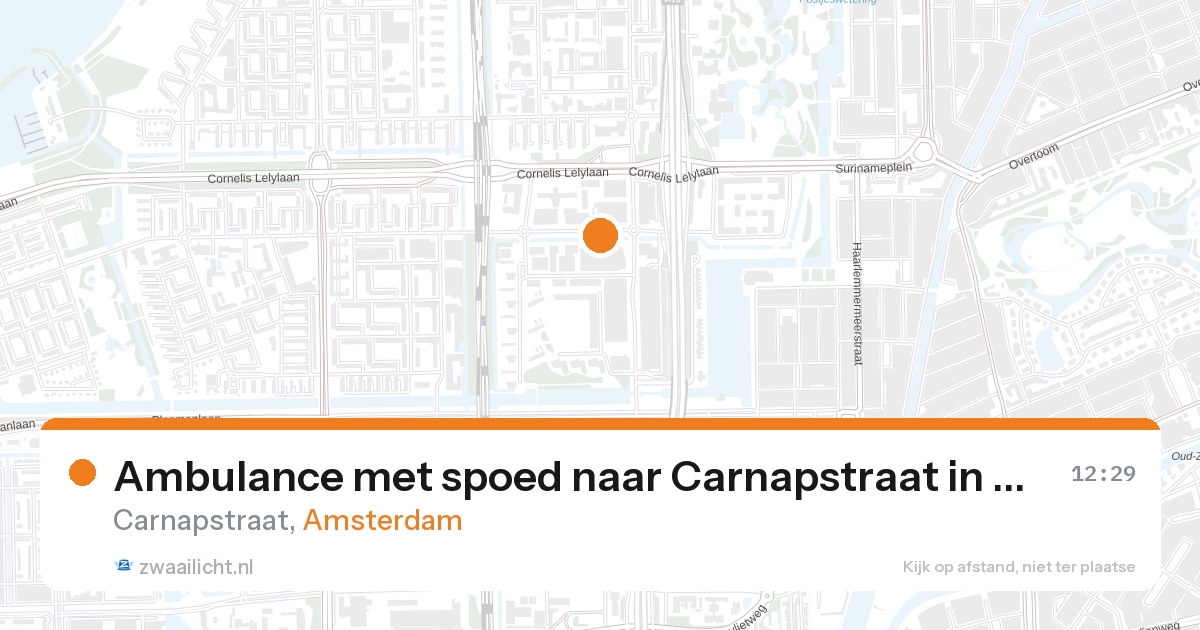 Ambulance met spoed naar Carnapstraat in Amsterdam — 26 aug 2026