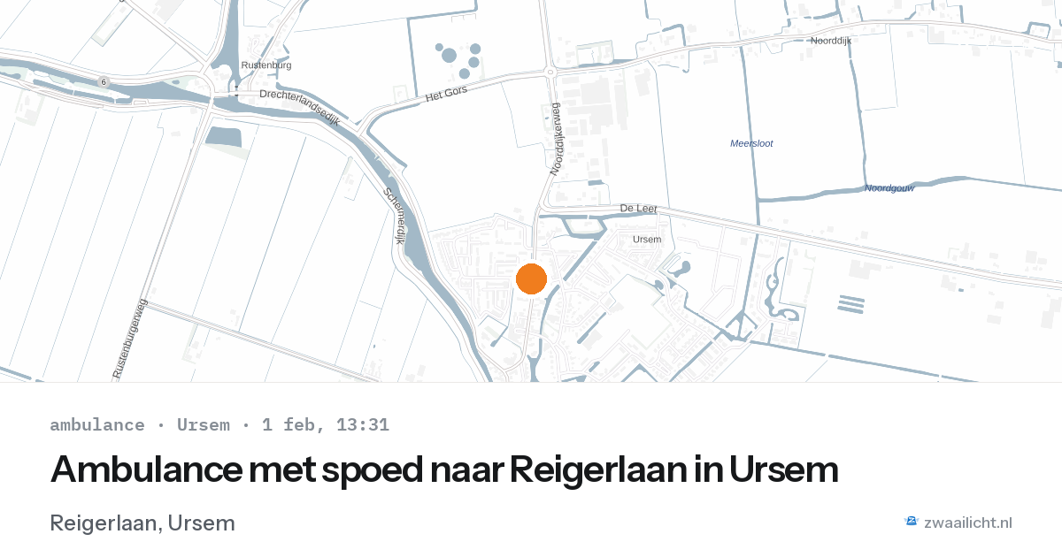 Ambulance met spoed naar Reigerlaan in Ursem — 1 feb 2026