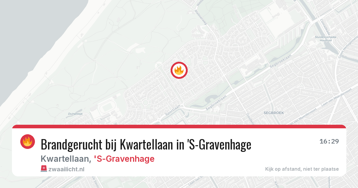 Brandgerucht bij Kwartellaan in 'S-Gravenhage — 30 jun 2026