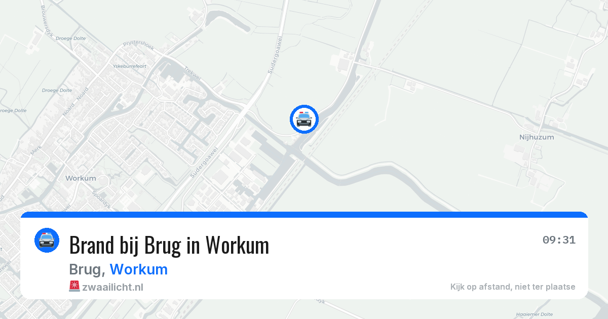 Brand bij Brug in Workum — 9 jul 2026
