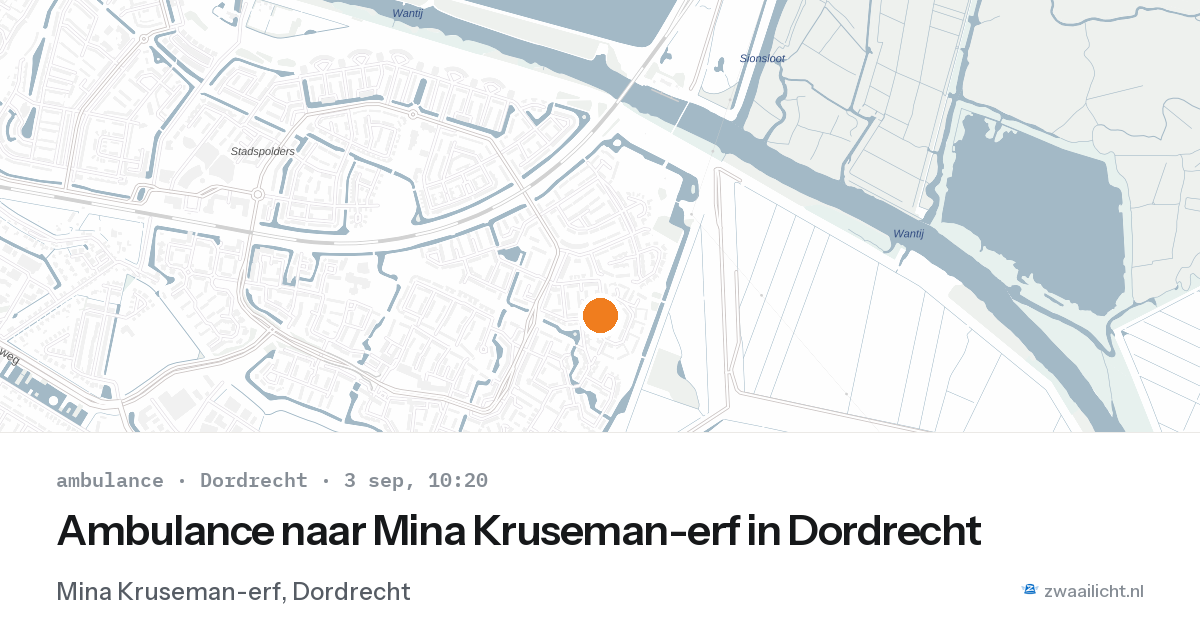 Ambulance naar Mina Kruseman-erf in Dordrecht — 3 sep 2026