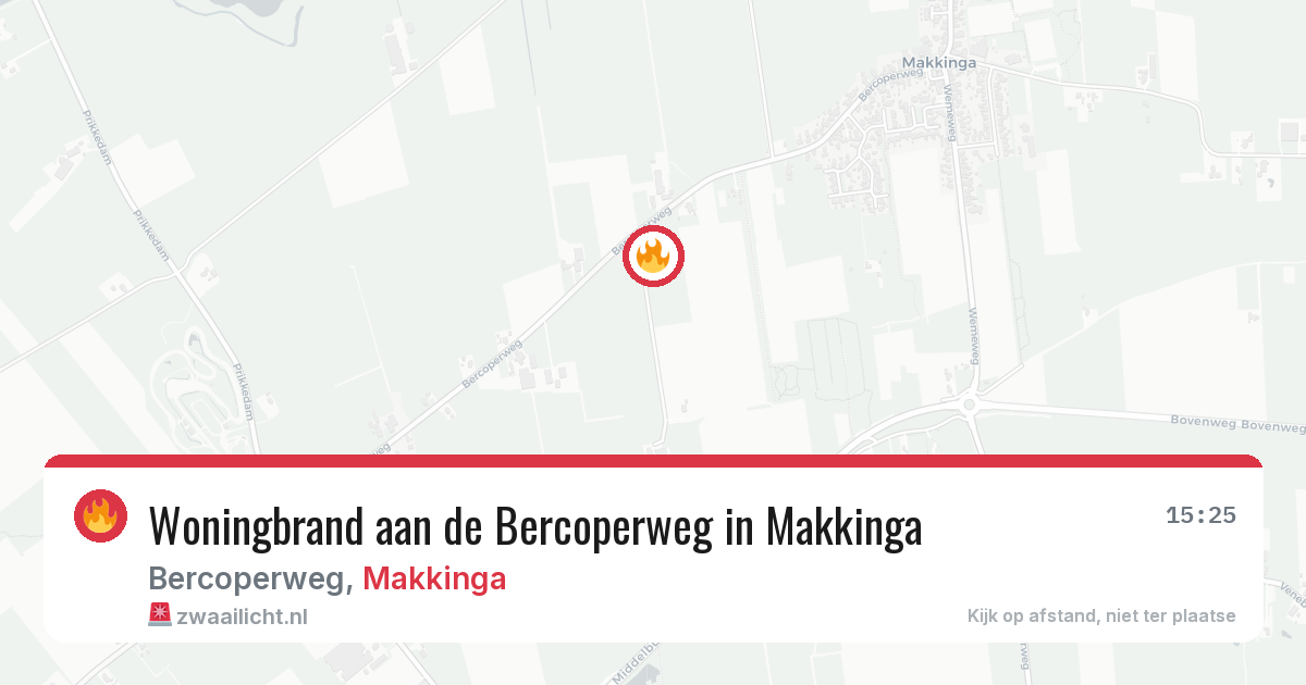 Woningbrand aan de Bercoperweg in Makkinga — 29 jan 2026