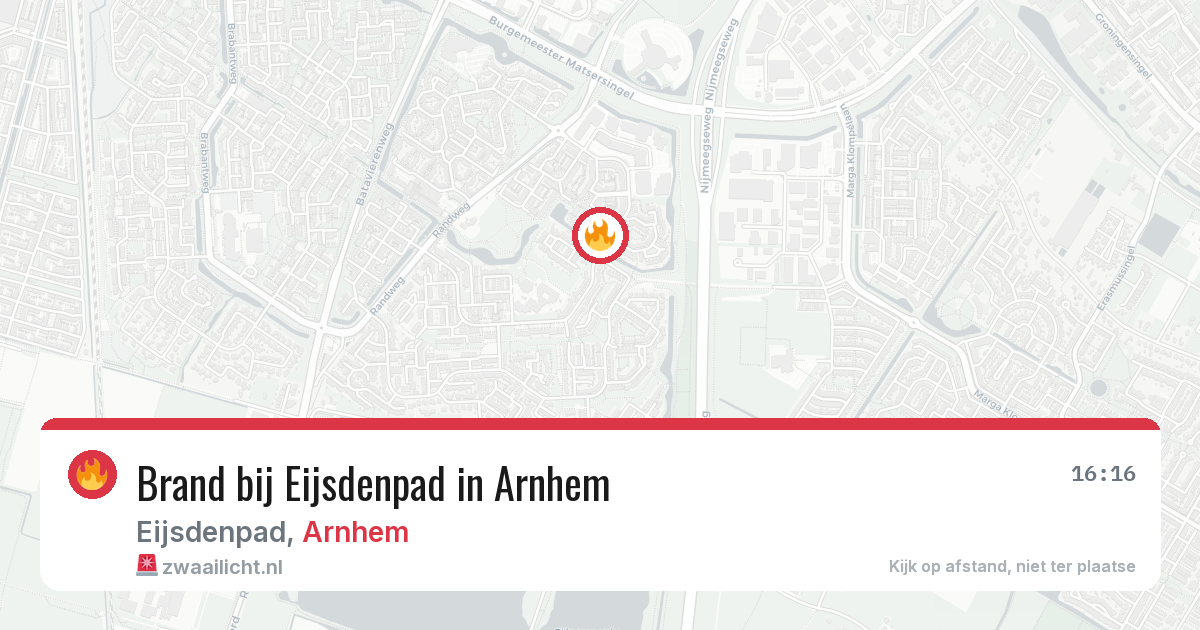 Brand bij Eijsdenpad in Arnhem — 26 apr 2026