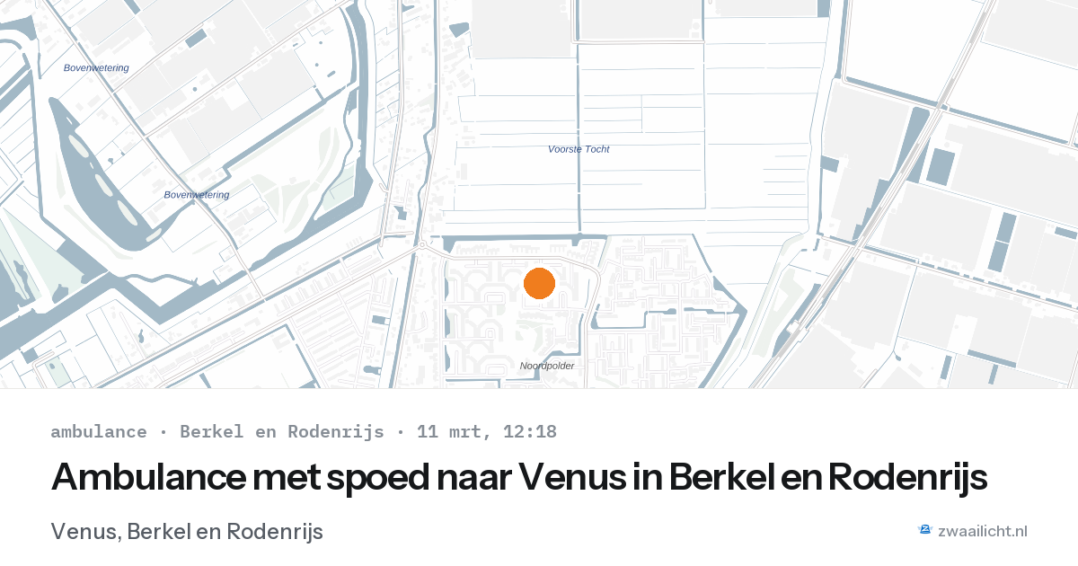 Ambulance met spoed naar Venus in Berkel en Rodenrijs — 11 mrt 2026
