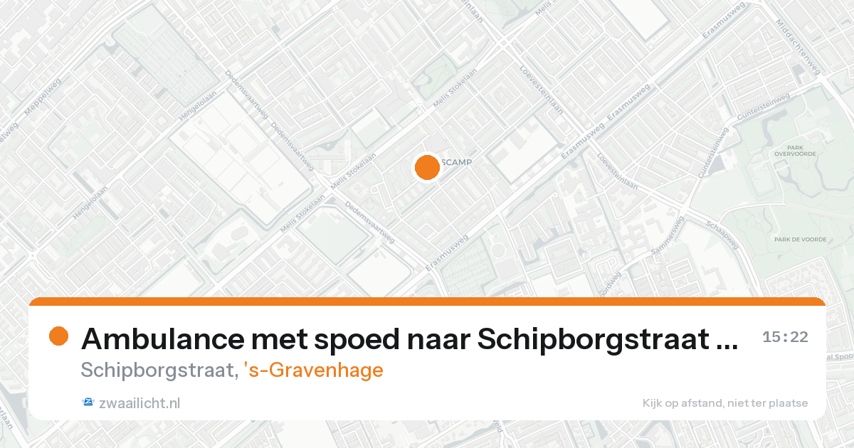 Ambulance met spoed naar Schipborgstraat in 's-Gravenhage — 16 mei 2026