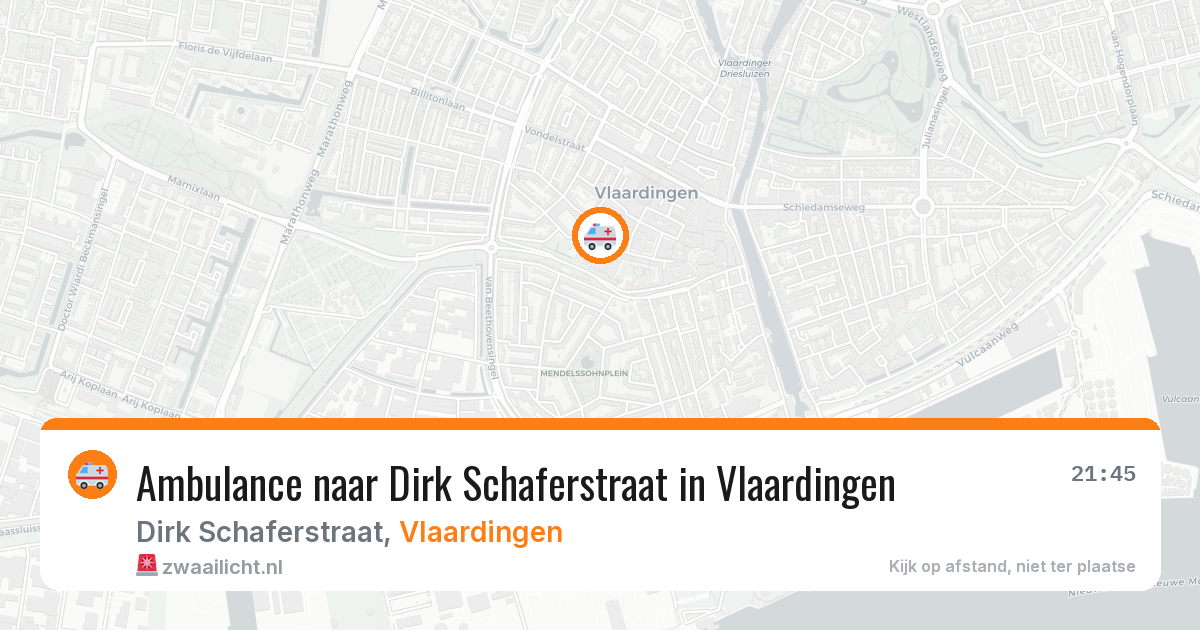 Ambulance naar Dirk Schaferstraat in Vlaardingen — 1 aug 2026