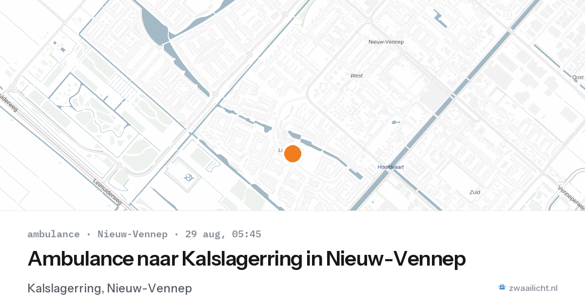 Ambulance naar Kalslagerring in Nieuw-Vennep — 29 aug 2026