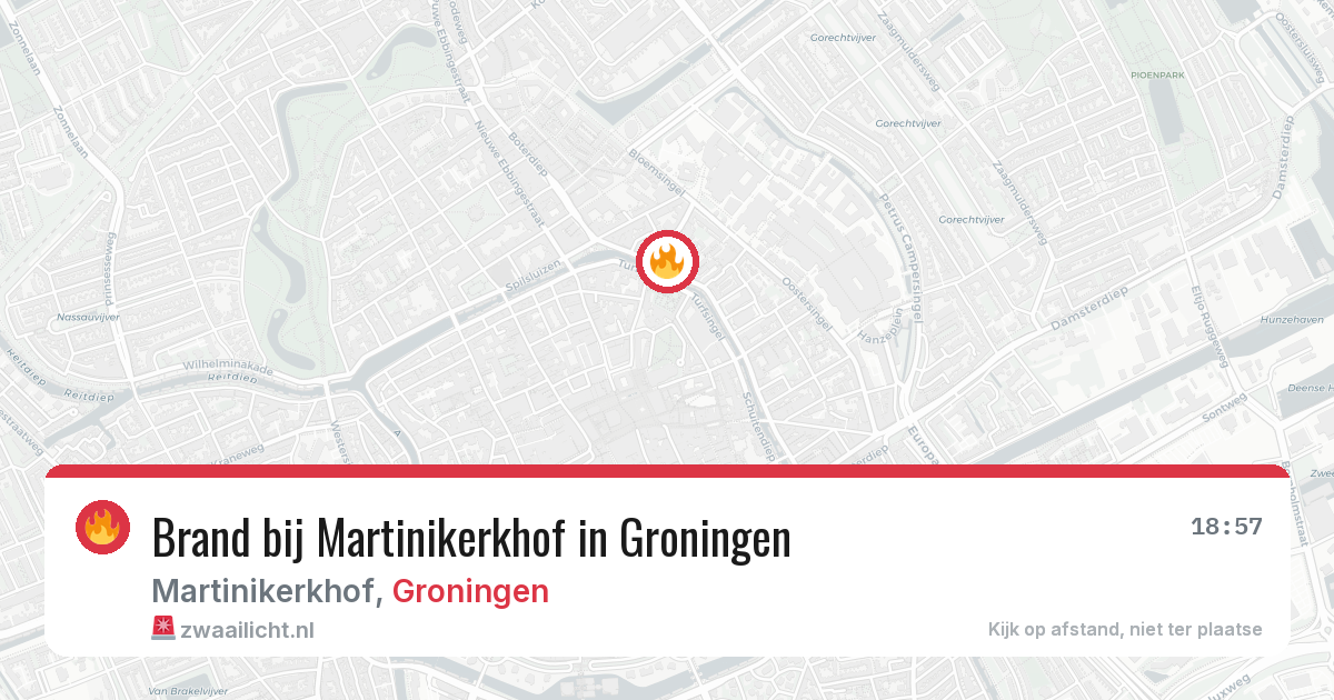 Brand bij Martinikerkhof in Groningen — 19 mrt 2026