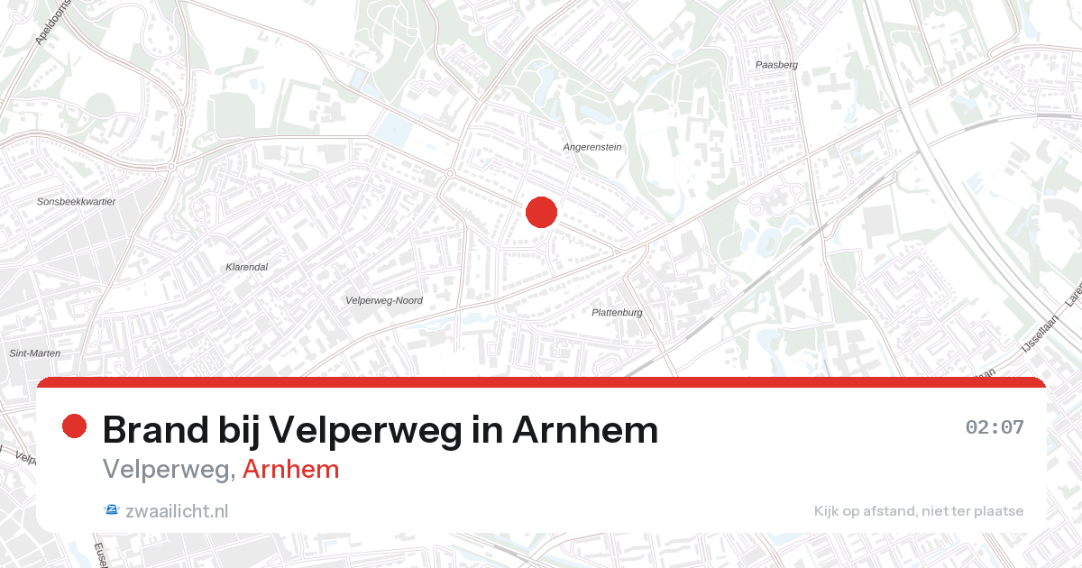 Brand bij Velperweg in Arnhem — 27 aug 2026