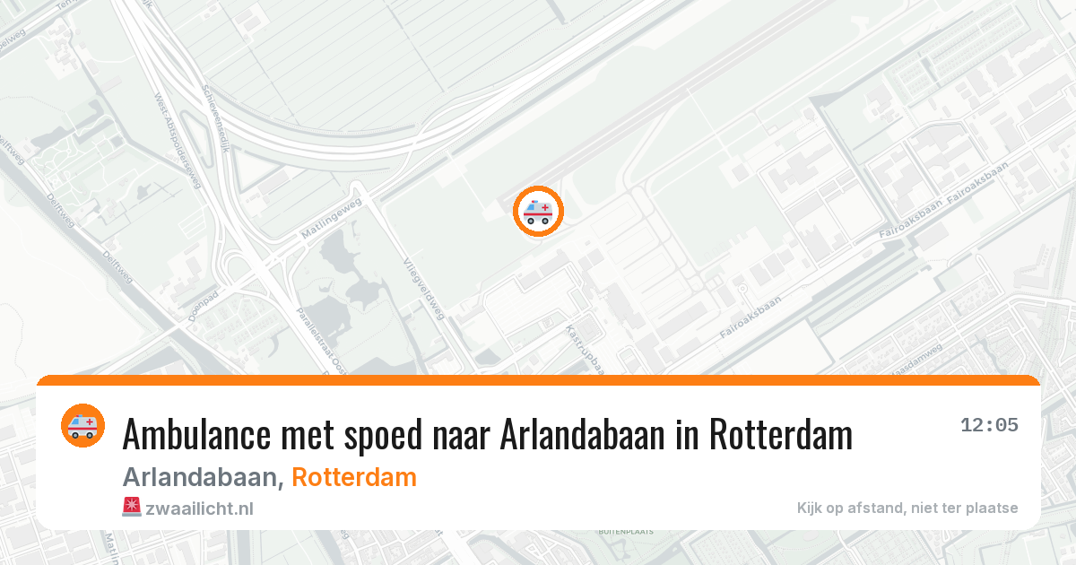 Ambulance met spoed naar Arlandabaan in Rotterdam — 9 jul 2026