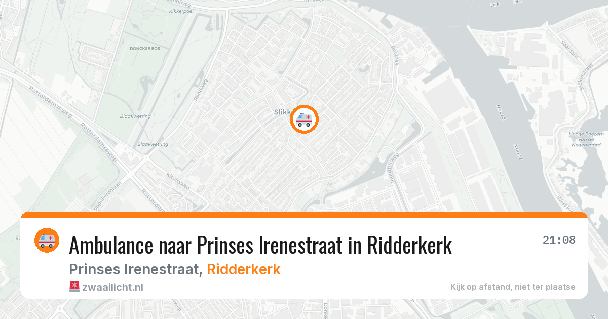 Ambulance naar Prinses Irenestraat in Ridderkerk — 16 mrt 2026