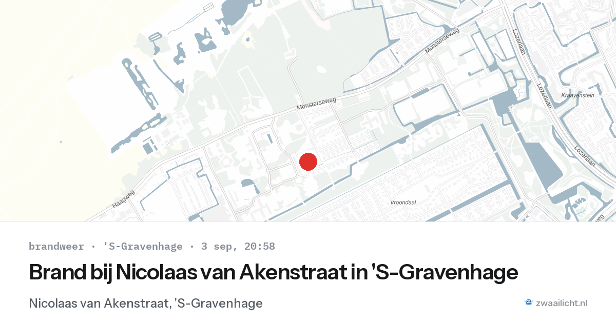 Brand bij Nicolaas van Akenstraat in 'S-Gravenhage — 3 sep 2026