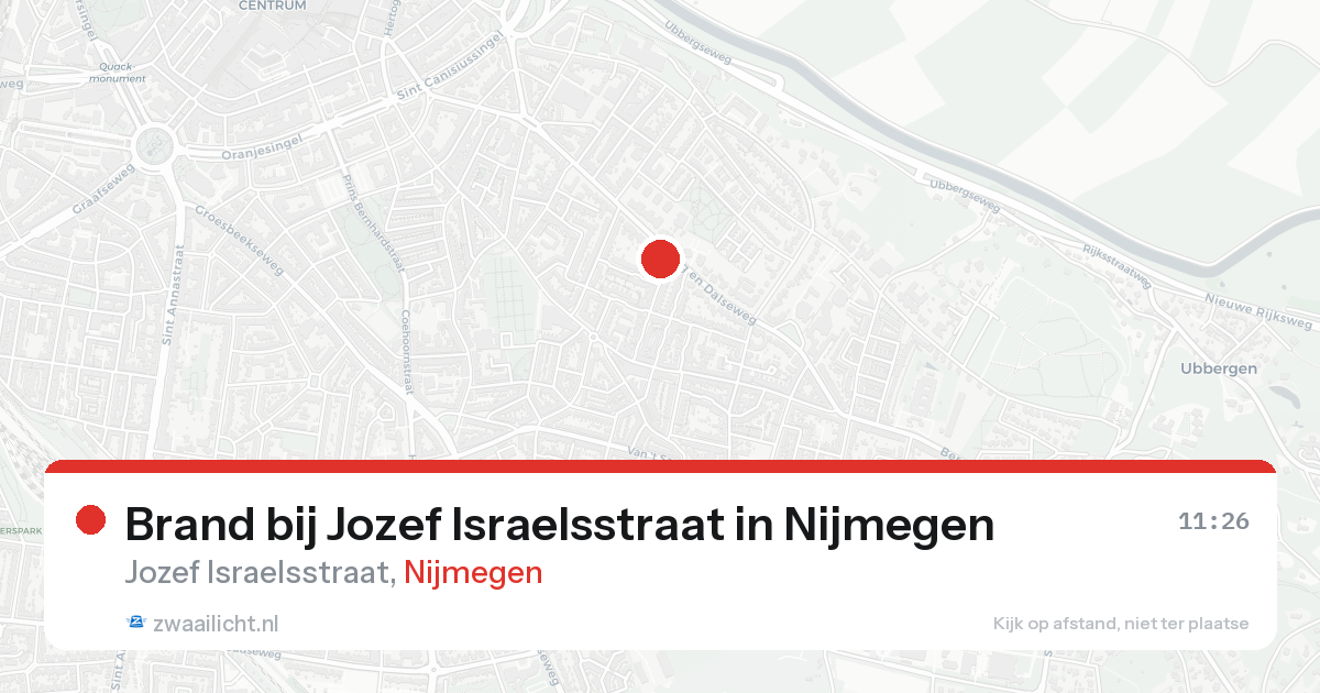 Brand bij Jozef Israelsstraat in Nijmegen — 19 aug 2026