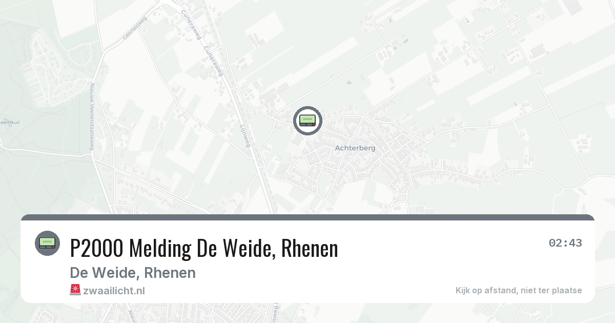 P2000 Melding De Weide, Rhenen — 12 mrt 2026
