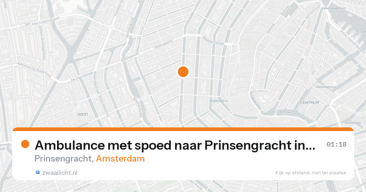 Ambulance met spoed naar Prinsengracht in Amsterdam — 19 aug 2026