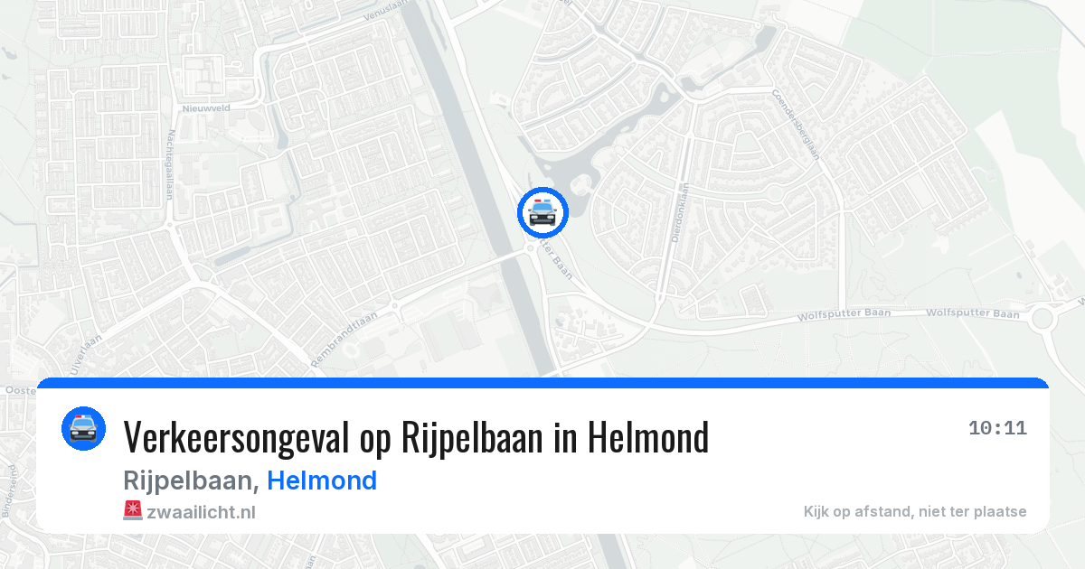 Verkeersongeval op Rijpelbaan in Helmond — 1 jul 2026