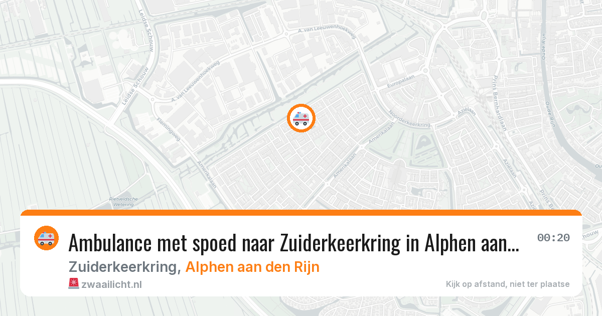 Ambulance met spoed naar Zuiderkeerkring in Alphen aan den Rijn — 9 jul 2026