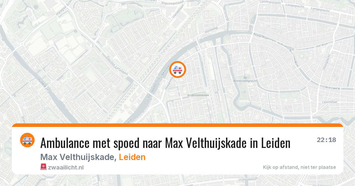 Ambulance met spoed naar Max Velthuijskade in Leiden — 3 aug 2026