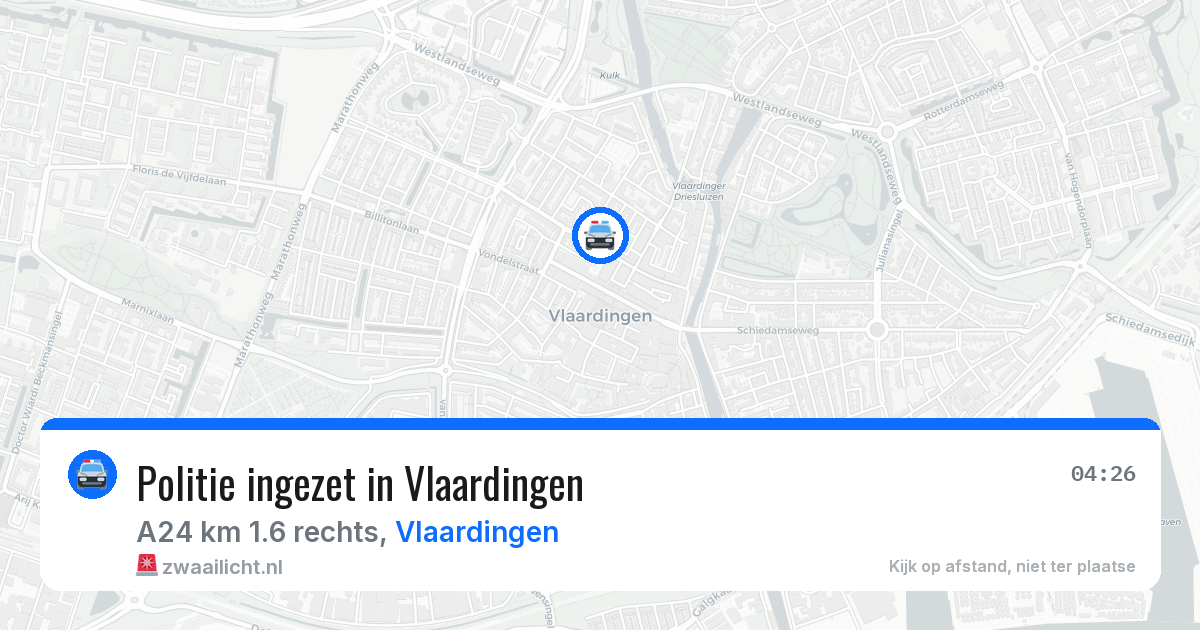 Politie ingezet in Vlaardingen — 18 jun 2026 | 🚨 Zwaailicht.nl