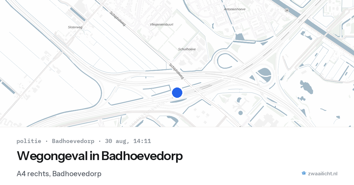 Wegongeval in Badhoevedorp — 30 aug 2026