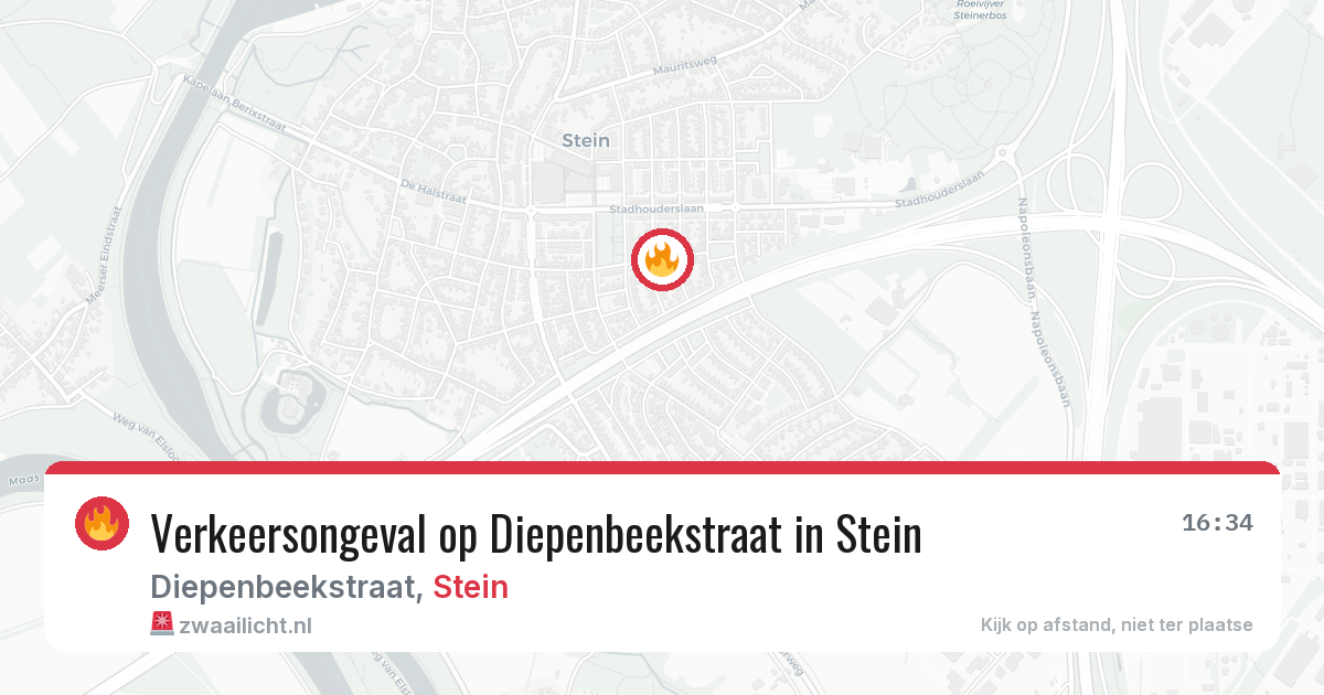 Verkeersongeval op Diepenbeekstraat in Stein — 26 jul 2026
