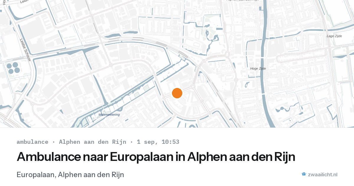 Ambulance naar Europalaan in Alphen aan den Rijn — 1 sep 2026