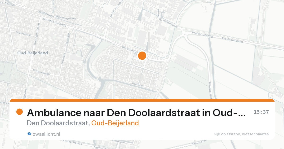 Ambulance naar Den Doolaardstraat in Oud-Beijerland — 23 mrt 2026