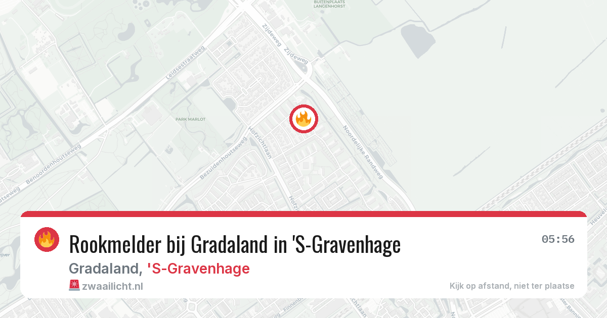 Rookmelder bij Gradaland in 'S-Gravenhage — 29 apr 2026