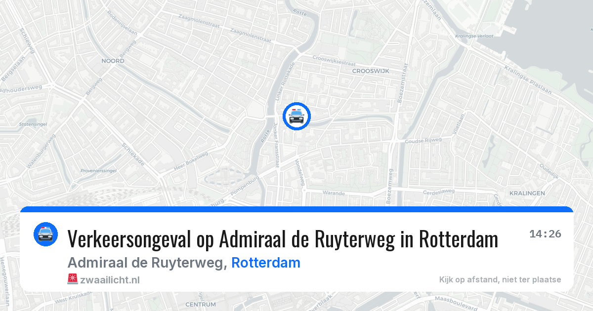 Verkeersongeval op Admiraal de Ruyterweg in Rotterdam — 4 aug 2026