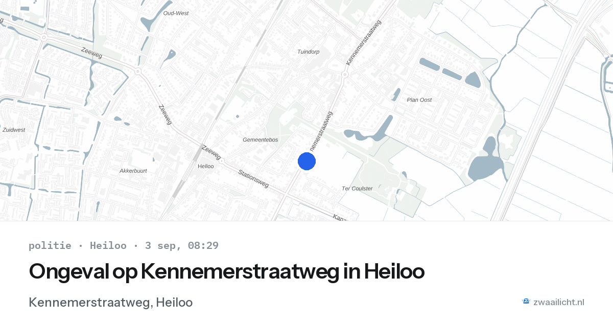 Ongeval op Kennemerstraatweg in Heiloo — 3 sep 2026