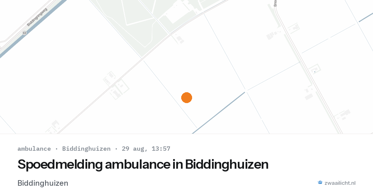 Spoedmelding ambulance in Biddinghuizen — 29 aug 2026