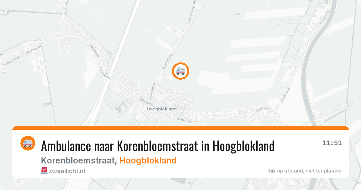 Ambulance naar Korenbloemstraat in Hoogblokland — 8 feb 2026